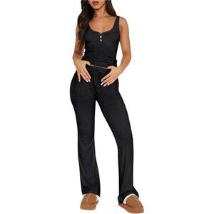Womens 2 Piece Lounge Sets Summer Pajamas Tank Tops and Elastic Waisted Pants